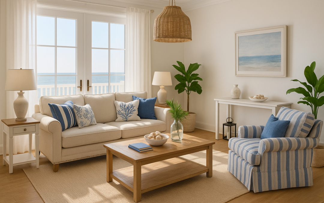 Wnętrze w stylu Hamptons.Stwórz wakacyjny klimat przez cały rok